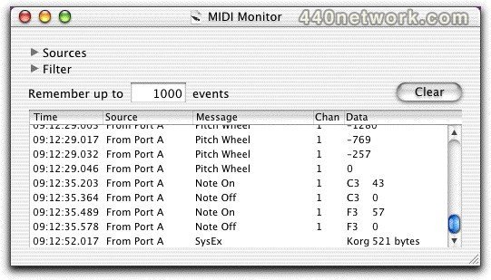Snoize MIDI Monitor
