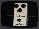 All new from Jetter Gear is the Tritium Overdrive. This latest offering in the smorgasbord of drive pedals from Jetter is a direct result of the lessons learned while developing the Jetdrive and the Helium. The Jetter Tritium Overdrive brings a new level of dynamic response to overdrive pedals. From classic crunch to sustaining overdrive, the Jetter Tritium is a transparent pedal that features the gain of a stacked Jetdrive with the dynamics of the Helium while still maintaining clarity and the natural tone of your amp and guitar. Built to directly simulate the interaction of a guitar and cranked tube amp, the Jetter Tritium Overdrive can go from mild grit to long hanging saturation with unmatched harmonics and more touch sensitivity than a babys bottom. - proguitarshop.com